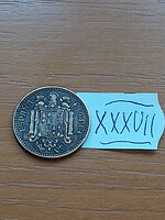 Spain 1 peseta 1944 aluminum bronze francisco franco xxxvii
