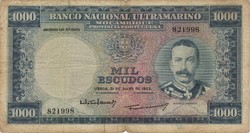 1000 escudo escudos 1953 Mozambik 2.