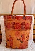 Retro egyiptomi bőr szatyor táska szép állapotban