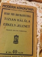 1905. Hugo von Hofmannsthal :Tizian halála / Erkély-jelenet könyv a képek szerint ATHENEUM