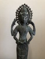Nagyméretű négykezű Shiva Síva keleti ázsiai indiai? buddhista isten bronz szobor több mint 60 cm