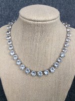 Antik  ezüst collier kristályokkal