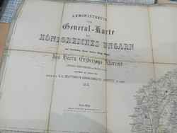 Administrative and general map of the Kingdom of Hungary, 1858