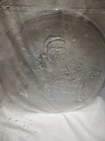 Glass tray with Santa pattern