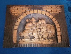 Carved wooden wall decoration