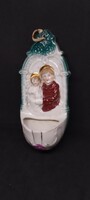 Porcelain holy antal holy water container, marked collector's item.