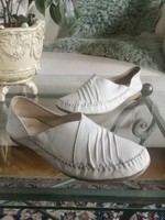 Clark's 39-es fehér bőr mokaszin, 5.1/2-es lapos cipő