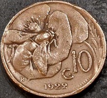 Italy, 10 centesimi 1922.