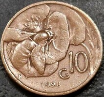 Italy, 10 centesimi 1928.