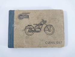 CSEPEL 125/T Veterán Motorbicikli Szervízkönyv 1950-es évek