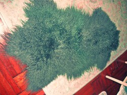 Small wool rug, gray-green rack