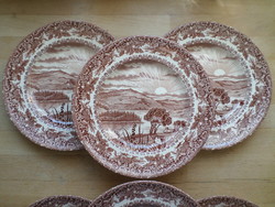 6 db angol porcelán kistányér süteményes tányér 19,5 cm