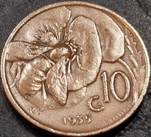 Italy, 10 centesimi 1935.