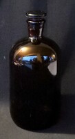 DT/276 – 1 darab kb. 1 literes, régi, barna gyógyszertári üveg, üvegdugóval