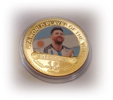 Messi - gilded football commemorative medal #5