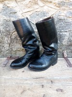Old men's leather boots, folk wear, inner sole length 27 cm, size approx. 42