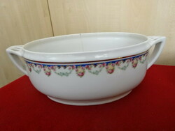 Czechoslovakian porcelain soup bowl, antique, 1920s. Size: 24 x 18 x 11 cm. Jokai.