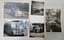 Öt darab régi járműves fotó együtt eladó