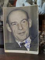 Latabár Kálmán actor autographed portrait photo. 11.5 X 8.5 Cm.