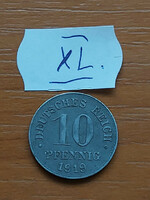 German Empire deutsches reich 10 pfennig 1919 zinc, ii. William xl