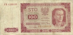 100 zloty zlotych 1948 Lengyelország 1. Kerettel