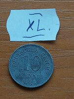 German Empire deutsches reich 10 pfennig 1921 zinc, ii. William xl