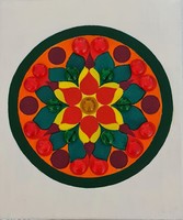 Tavasz Mandala, vászon, akril festék