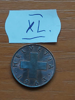 Switzerland 2 rappen 1963 / b mint mark (bern), bronze xl