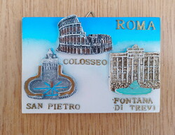 Roma 3D-s emlék, souvenir (akasztós, 10x7 cm, arany betűk)