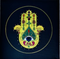 Hamsa szeme Mandala művészeti vászon, akril festék