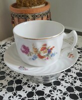 Zsolnay shield seal tea cup with flower pattern bottom
