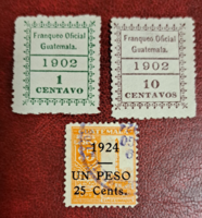 Guatemala 1902,  1924. bélyegek F/6/5