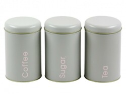 Tea, kávé, cukortartó fém dobozok (39112)