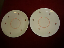 Czechoslovakian porcelain antique tea cup coaster, two pieces, diameter 15.3 cm. Jokai.