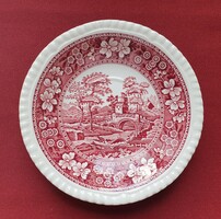 Spode English burgundy porcelain bowl plate bowl