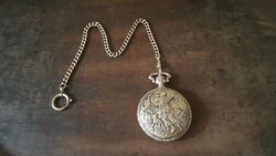 Old crested Swiss pocket watch with chain