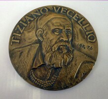 Tizianó Vacello (Tiziánnó) emlékplakett. Szép állapotban