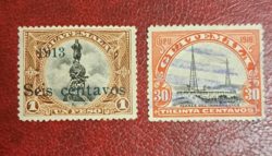Guatemala 1913., 1918. postatiszta  bélyegek F/5/5