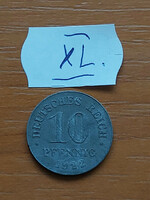 German Empire deutsches reich 10 pfennig 1922 zinc, ii. William xl