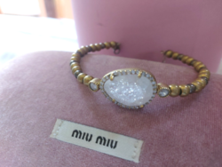 Árhuánás - gold-plated silver bracelet decorated with mountain crystal, with vido