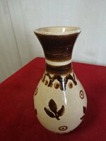 Antik mázas kerámia váza, magassága 15 cm. Jókai.