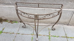 Console table with metal and glass top