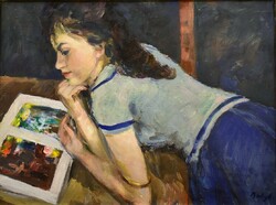 András Balogh (1919-1992): reading girl