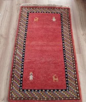 Hand-knotted gabbeh wool rug, 145 x 76 cm