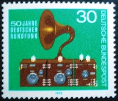 N786 / Germany 1973 50 years old German radio stamp postage stamp