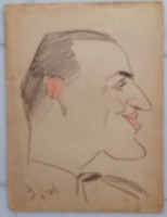 Férfiportré profilból: karikatúra 1936-ból