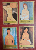 1972. Fujeira amedeo modigliani stamps f/7/8