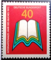 N740 / Germany 1972 international book year stamp postal clerk