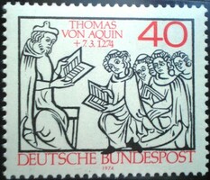 N795 / Germany 1974 thomas von aquin theologian stamp postal clerk