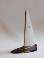 Retro plexiglass sailboat - with Siófok inscription